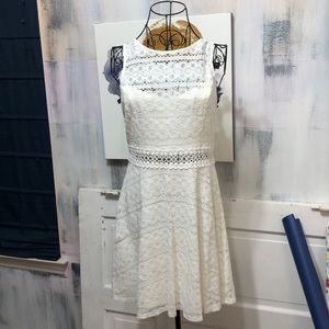 Cream lace peek a boo dress